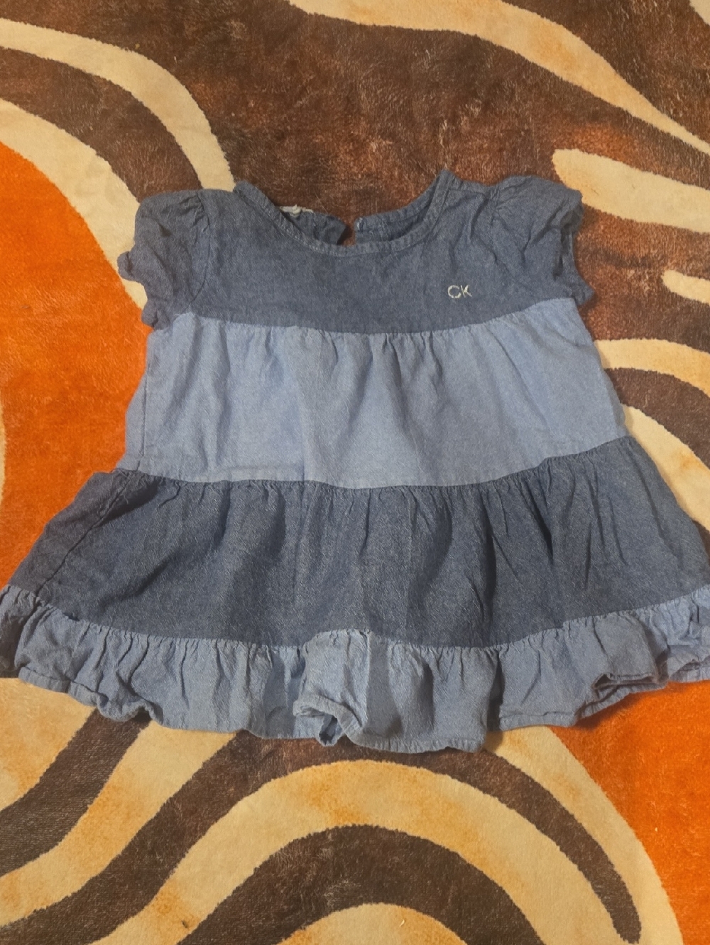 Calvin Klein Girls Denim Blouse - Sz 5-7